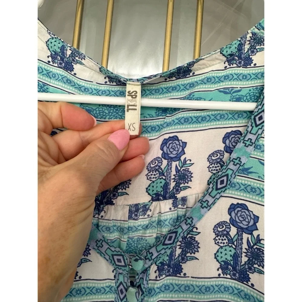 SPELL Sunset Road Romper Turquoise Playsuit - Picture 4 of 8